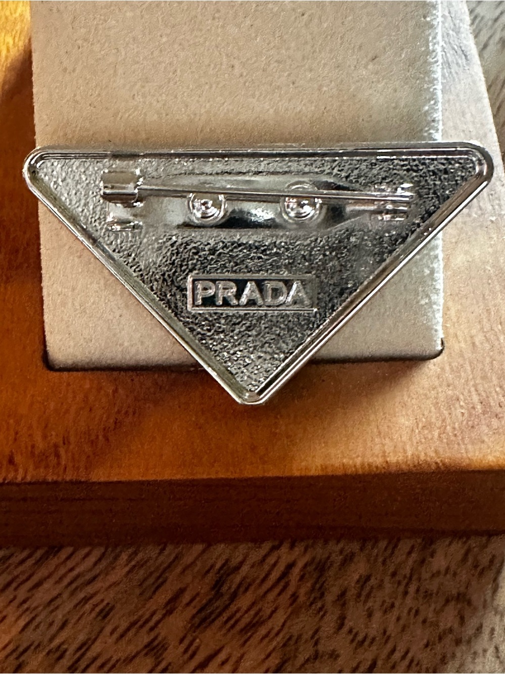 Prada Black Triangle Logo Plaque Accessory - Picture 3 of 3
